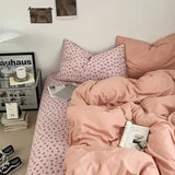 ins Nordic style floral bed sheet four-piece set quilt cover universal for four seasons single dormitory three-piece bedding