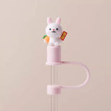 Cute Strawberry Straw Cover Caps For Stanley Cup 40 oz Tumbler Accessories Kawaii Silicone Straw Toppers Cap For 10mm Straws