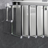 Space Aluminum Shower Caddy Wall-Mounted Bathroom Organizer for Shampoo Soap Contemporary Style Multi-Purpose Storage Basket