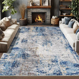 Living Room Area Rugs Soft Large Modern Abstract Area Rug,  Boho Vintage Machine Washable Non Slip Carpet , Low Pile Rugs