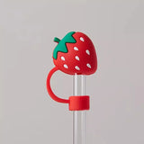 Cute Strawberry Straw Cover Caps For Stanley Cup 40 oz Tumbler Accessories Kawaii Silicone Straw Toppers Cap For 10mm Straws
