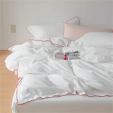 4-Piece Garden Mint Charming Duvet Cover Set - Soft Ruffle Design, Solid Colors for Men & Women - Premium Polyester, Skin-Friend