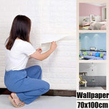 70CMx10M Self Adhesive Wallpaper 3D Brick Pattern Soft Foam Material Waterproof Wall Stickers DIY Wall Art for Home Decoration