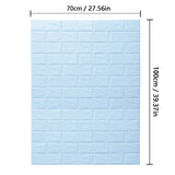 70CMx10M Self Adhesive Wallpaper 3D Brick Pattern Soft Foam Material Waterproof Wall Stickers DIY Wall Art for Home Decoration