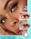 1 Pair Colored Contact Lenses for Eyes Myopia Lenses Gray Lenses Blue Lenses with Diopters Prescription Lenses
