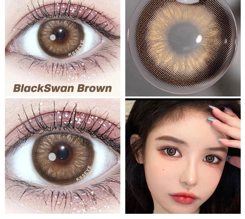 BlackSwan 1Pair Contact Colored Lenses Colored Contact Lenses For Eyes Multicolor Lens Yearly Pupils Beauty Makeup