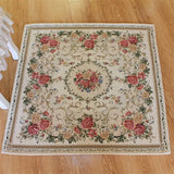 European Carpets For Living Room Square Pastoral Woven Bedroom Rugs Jacquard Flower Home Carpet Door Mat Bedside Hallway Rugs