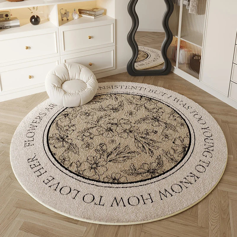 French Round Large Area Carpet Living Room Sofa Coffee Table Cream Style Bedroom Non Slip Carpets New Sofa Anti Fouling Rug