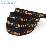 3/8'' 5yards Halloween printing Grosgrain Ribbons DIY Handmade Child Bow Wedding Decoration Gift Wrap Material