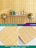 Pastoral style wallpaper self-adhesive waterproof and moisture-proof 3D stereo wall stickers warm bedroom living room background