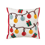 Christmas Decoration Cushion Cover Santa Snowflake Pillow Case Cotton Square Embroidery Pillow Cover 45x45cm