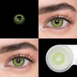 2pcs/pair Colored Contact Lenses Myopia Green Pixie Series Yearly Cosmetic For Eyes Lentillas Verdes