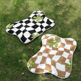 Irregular Grids Bathroom Mat Soft Fluffy Entrance Carpet Area Floor Pad Doormat Bedroom Aesthetic Home Room Decor 55x70cm