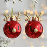 2pcs Elk Christmas Balls Ornaments Xmas Tree Hanging Bauble Pendant  Christmas Decorations for Home New Year Party Navidad