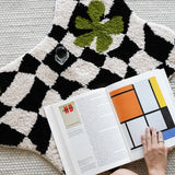 Irregular Grids Bathroom Mat Soft Fluffy Entrance Carpet Area Floor Pad Doormat Bedroom Aesthetic Home Room Decor 55x70cm
