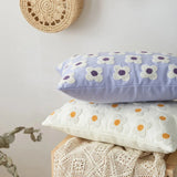 Floral Pillow Case Cotton Back Support Cushion Cover Embroidery Pillowcase Home Dorm Room Decorative Spring Decor 30x50cm