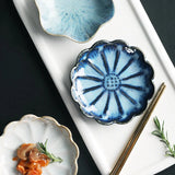 1PC Originality Ceramics Plate Flavor Small Dish Seasoning Dish Food Plate A European Flower Shape Dish Ceramics Tableware