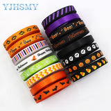 3/8'' 5yards Halloween printing Grosgrain Ribbons DIY Handmade Child Bow Wedding Decoration Gift Wrap Material