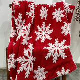 Christmas Blanket Autumn Winter Thicked Lamb Cashmere Throw Blanket Soft Warm Sofa Car Bed Cover Snowflake Gift Blankets