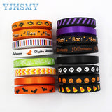 3/8'' 5yards Halloween printing Grosgrain Ribbons DIY Handmade Child Bow Wedding Decoration Gift Wrap Material