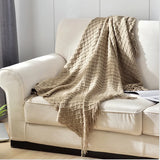 Textile City Knitted Throw Blanket Nordic Style Cozy Home Sofa Decorate Cover Yellow Plaid Bedspread 130x230cm