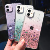 Luxury Gradient Sequins Clear Glitter Phone Case For iPhone 13 14 12 11 Pro Max X XR XS Max 7 8 14 Plus SE20 Soft TPU Back Cover