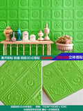 Pastoral style wallpaper self-adhesive waterproof and moisture-proof 3D stereo wall stickers warm bedroom living room background