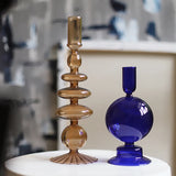 Nordic Glass candle holders, romantic Dinner home decoration, candlestick for birthday wedding, candle holder portavelas decor