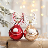 2pcs Elk Christmas Balls Ornaments Xmas Tree Hanging Bauble Pendant  Christmas Decorations for Home New Year Party Navidad