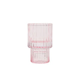 Vertical Stripes Pink Glass Home Decor Candle Holders Wedding Decoration Accessories Candlesticks For Candelabro Centerpiece