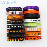 3/8'' 5yards Halloween printing Grosgrain Ribbons DIY Handmade Child Bow Wedding Decoration Gift Wrap Material