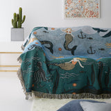 Textile City Nordic Style Throw Blanket Mermaid Pattern Blanket For Bed Living Room Tapestry Carpet Sofa Blanket Cover Bedspread