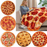 Warm coral fleece tortilla pizza blanket mexican round shape lavash wool sofa plaid plush bedspread winter throw blanket
