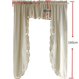 Short Coffee Curtain Retro Hollow Hem Wear Pole Triangular Curtains for Bar Kitchen Cabinet Door and Window