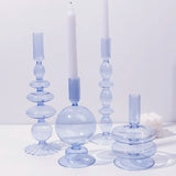 Candle Holders Glass Candlesticks Wedding Decoration Party Desktop Vases Home Decor Romantic Candlelight Dinner Room Decoration