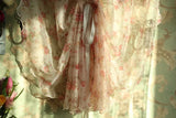 1 pcs Idyllic country style flower lotus leaf curtain head ribbon pull-down fan-shaped semicircular curtain gauze curtain