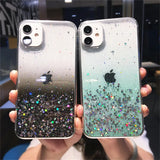 Luxury Gradient Sequins Clear Glitter Phone Case For iPhone 13 14 12 11 Pro Max X XR XS Max 7 8 14 Plus SE20 Soft TPU Back Cover