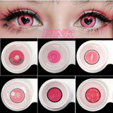 2PCS/Pair Pink Lense Halloween Lenses anime accessories Color contact lenses Cosplay Anime Lenses Yearly Contact lens