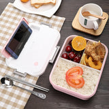 Microwave Heating Lunch Box Creative Phone Stand Bento Box Dinner Food Container Box for Kids School Picnic Office Workers