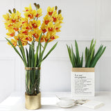 S M L Real Touch Gladiolus Cymbidium Hyridus Orchid Leaf  Whelan Floral Art Material High Grade Silicon Feel