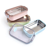 Lunch Box Stainless Steel 900ml-capacity Microwave Heating Portable Dinne Food Containers Adults Lady Kids