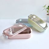 Lunch Box Stainless Steel 900ml-capacity Microwave Heating Portable Dinne Food Containers Adults Lady Kids