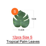 12pcs Tropical Palm Leaves Artifici Leaf Decor Wedding Decoration Green Jungle Plant Leaf Hawaiian Luau Home Party Decoration
