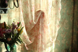 1 pcs Idyllic country style flower lotus leaf curtain head ribbon pull-down fan-shaped semicircular curtain gauze curtain