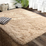 Red Ultra Soft Fluffy Rugs Furry Throw Area Rugs Plush Shag Rug Non-Slip Shaggy Modern Decorative Carpet Living Room Carpet Mat