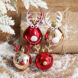 2pcs Elk Christmas Balls Ornaments Xmas Tree Hanging Bauble Pendant  Christmas Decorations for Home New Year Party Navidad