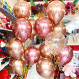 Rose Golden Metal Balloons Garland Arch Kit 180PCS Latex Balloon for Bridal Wedding Birthday Baby Shower Party Background Decor