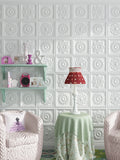 Pastoral style wallpaper self-adhesive waterproof and moisture-proof 3D stereo wall stickers warm bedroom living room background