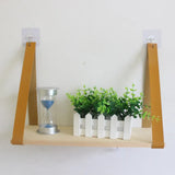 Premium Wood Decorative Shelves PU Strip Hanging Wall Mounted Shelves Plant Flower Pot Indoor Small Objects Board Storage Rack