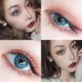 2pcs/Pair Color Contact Lenses Contact Color Lens Eyes Lenses for Eyes Blue Lenses with Diopters Yearly Cosmetics